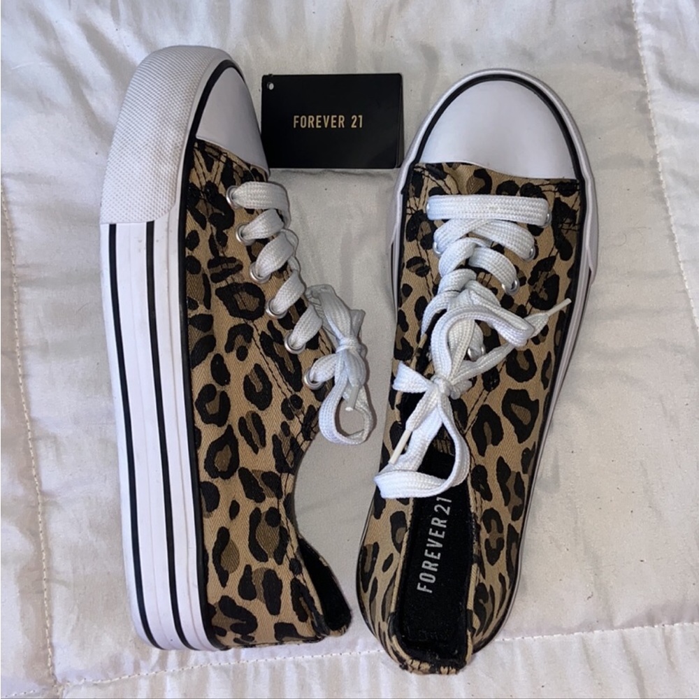 Leopard Print Platform Sneakers